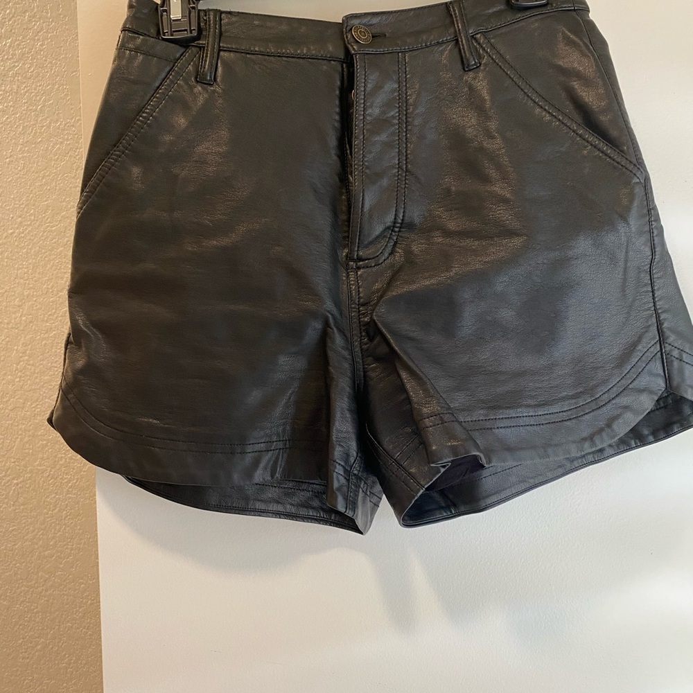 Fp Black Leather Shorts